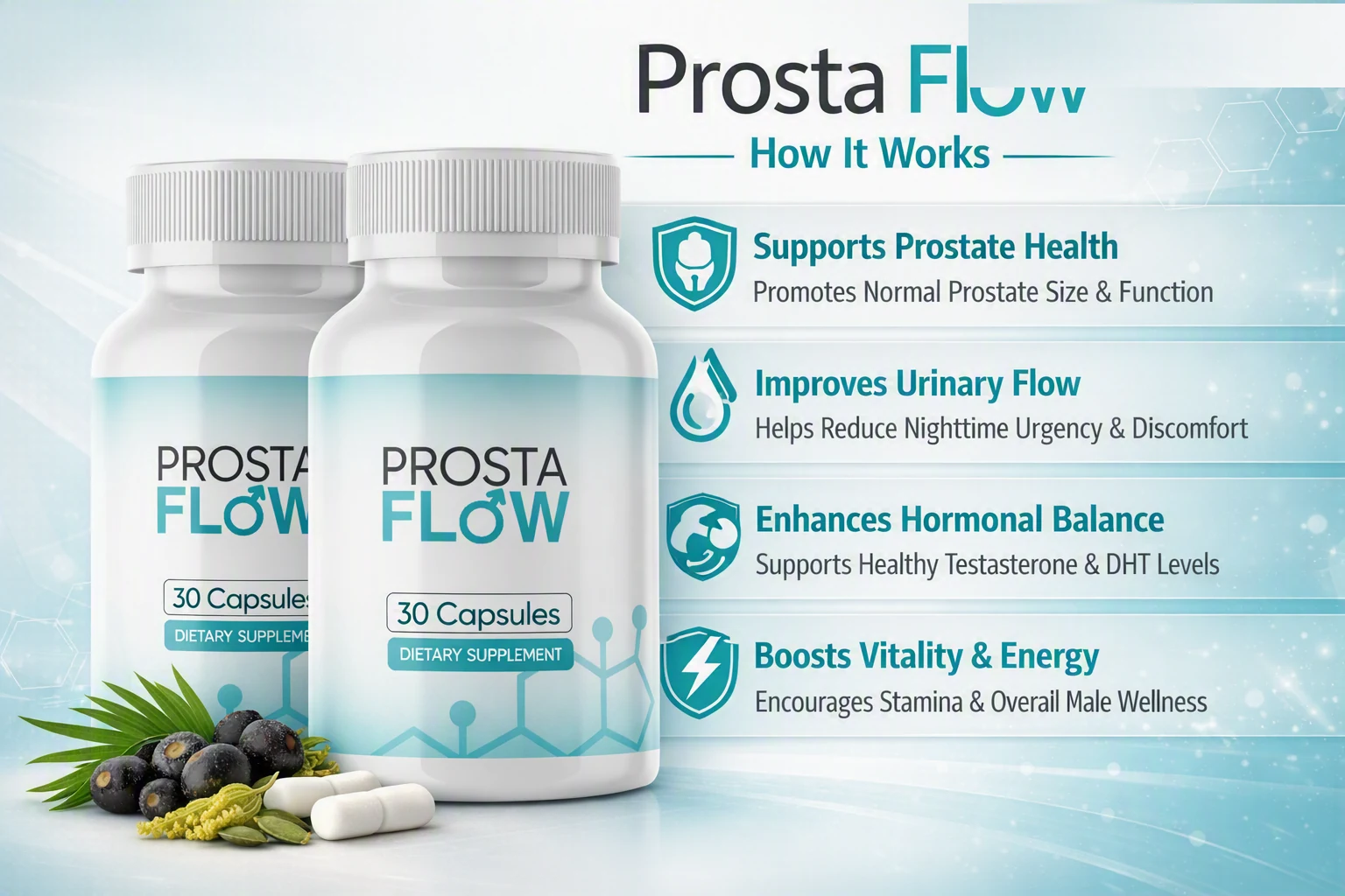 How Prosta Flow works infographic